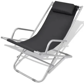 Scaune Terasă Rabatabile Negru - 2 bucăți - Oferta Specială 2