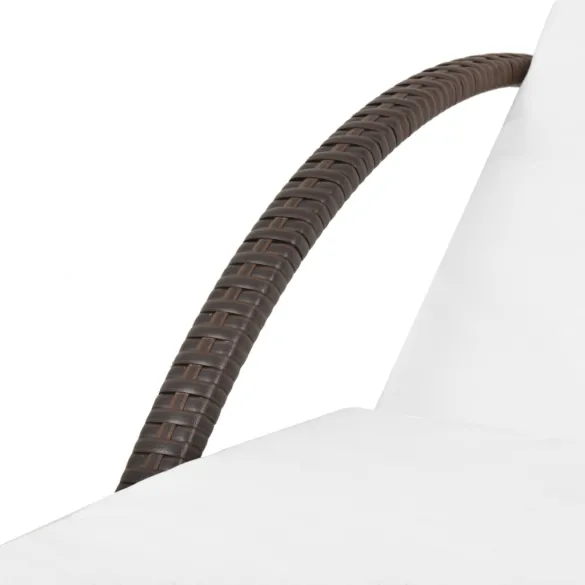 Șezlong cu Masă și Pernă - Ratan Poli - Livrare Gratuită