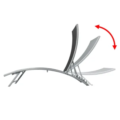 Șezlong de Grădină Negru - Oțel și Textilenă | Livrare Gratuită