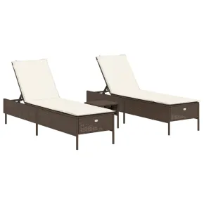 Set Șezlonguri Exterior cu Masa - Poliratan Maro - Livrare Gratis 2
