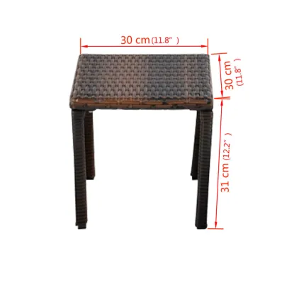 Set Șezlonguri cu Masă Ratan Maro - Livrare Gratuită