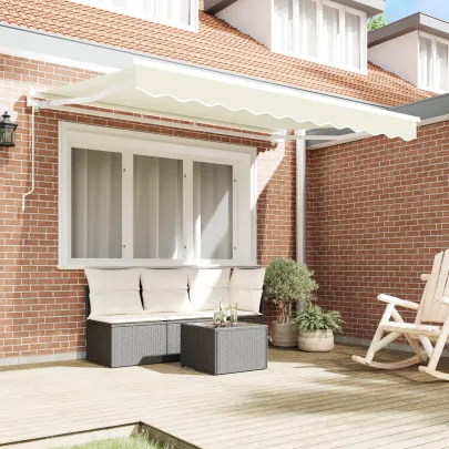Cortină Retractabilă Crem 300x200 cm - Umbră Exterior