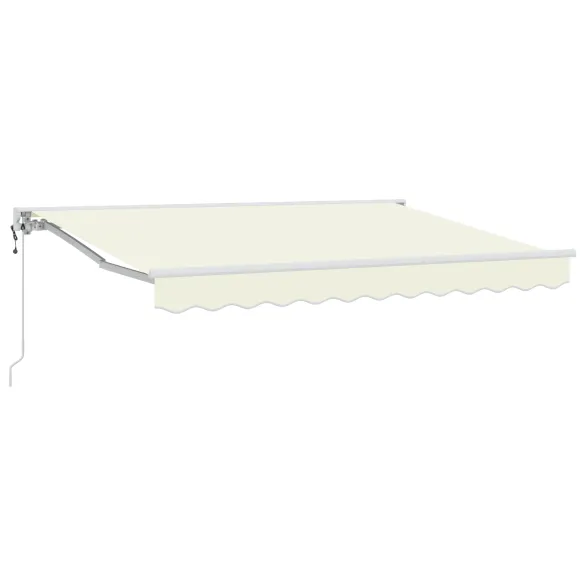 Cortină Retractabilă Manuală Crem 300x200 cm - Umbră Exterioară