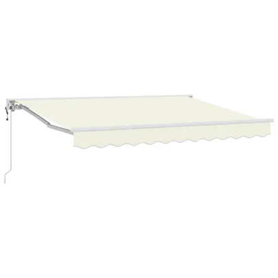 Cortină Retractabilă Manuală Crem 300x200 cm - Umbră Exterioară