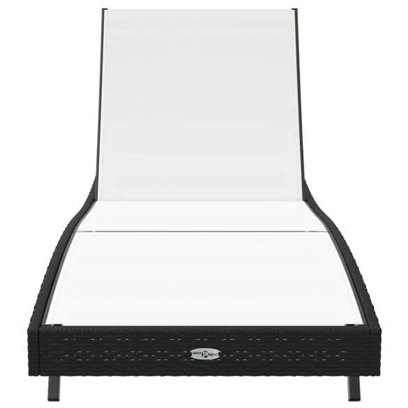 Șezlong Negru Ratan Exterior - Comandă cu Livrare Gratuită