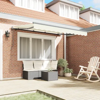 Cortină Retractabilă Manuală 3x2m - Crem și Antracit