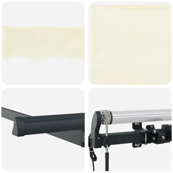 Cortină Retractabilă Manuală 3x2m - Crem și Antracit