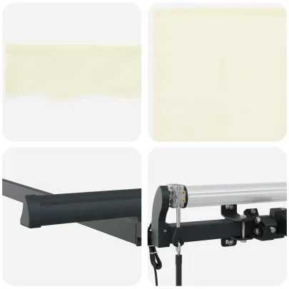 Cortină Retractabilă Manuală 3x2m - Crem și Antracit