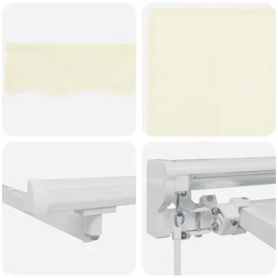 Cortină Retractabilă Bej 300x200 cm Poliester Aluminiu