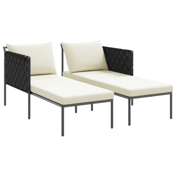 Șezlong 2 Persoane Antracit - Oțel - Livrare Gratuită