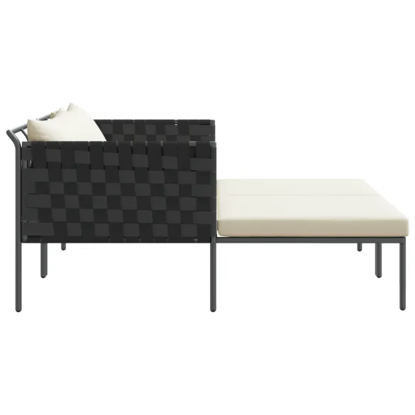 Șezlong 2 Persoane Antracit - Oțel - Livrare Gratuită