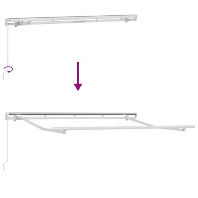 Cortină Retractabilă Manuală Crem 300x200 cm - Livrare Gratuită
