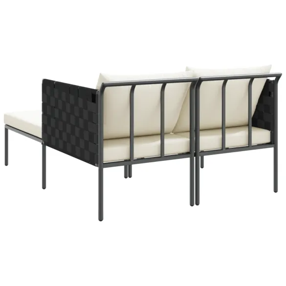 Șezlong 2 Persoane Antracit - Oțel - Livrare Gratuită