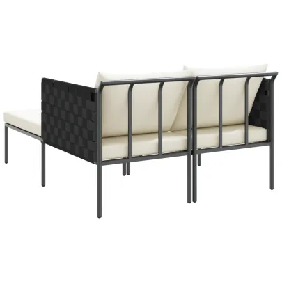 Șezlong 2 Persoane Antracit - Oțel - Livrare Gratuită