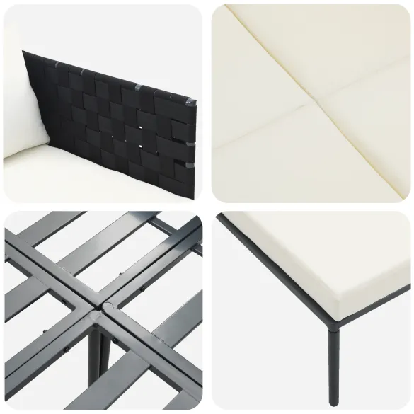 Șezlong 2 Persoane Antracit - Oțel - Livrare Gratuită