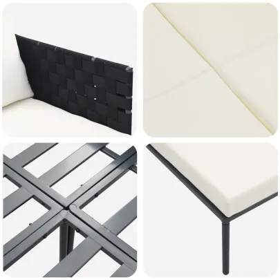 Șezlong 2 Persoane Antracit - Oțel - Livrare Gratuită