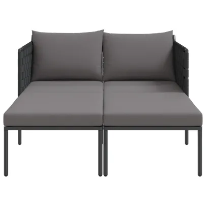 Șezlong 2 Persoane Antracit - Oțel - Livrare Gratuită