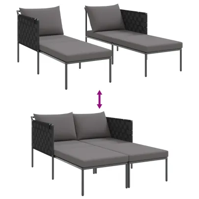 Șezlong 2 Persoane Antracit - Oțel - Livrare Gratuită