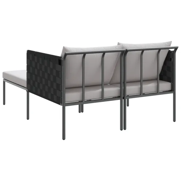 Șezlong 2 Persoane Antracit - Cadru Oțel | Livrare Gratuită