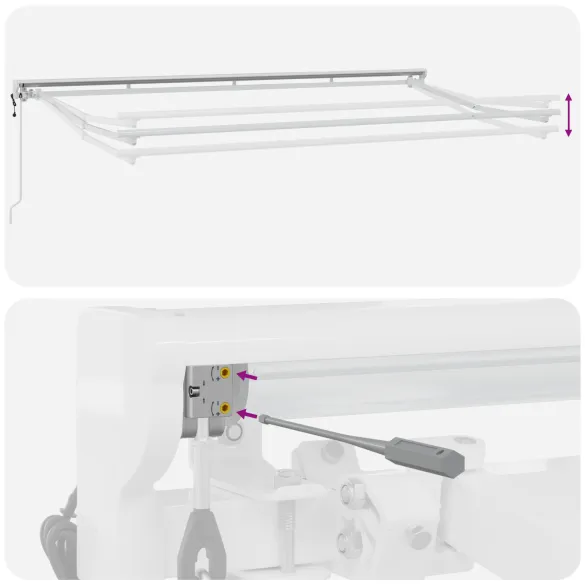 Cortină Retractabilă Manuală Albastru-Alb 350x200 cm