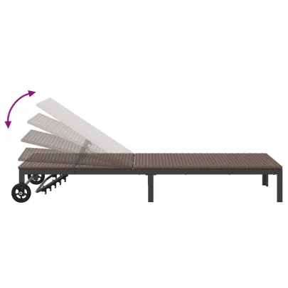 Șezlonguri cu Masă - Set de 2 - Maro - Poliratan | Livrare Gratuită