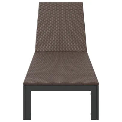 Şezlong Exterior cu Roti - Ratan Natural, Maro