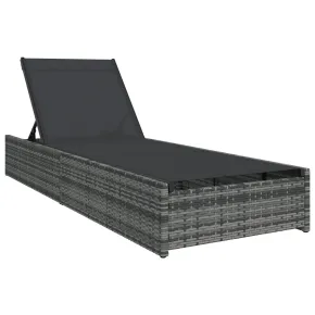 Şezlong Gri Poliratan - Livrare Gratuită 2