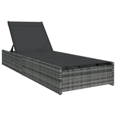 Şezlong Gri Poliratan - Livrare Gratuită