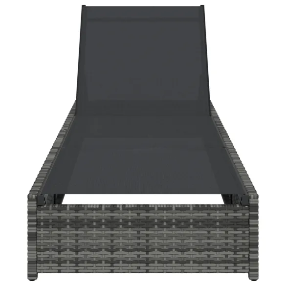 Şezlong Gri Poliratan - Livrare Gratuită