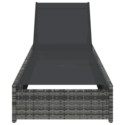 Şezlong Gri Poliratan - Livrare Gratuită