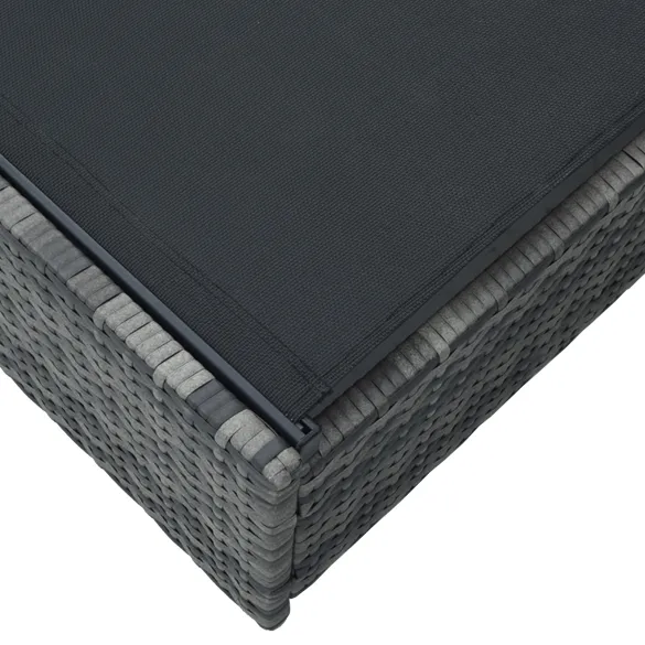 Şezlong Gri Poliratan - Livrare Gratuită