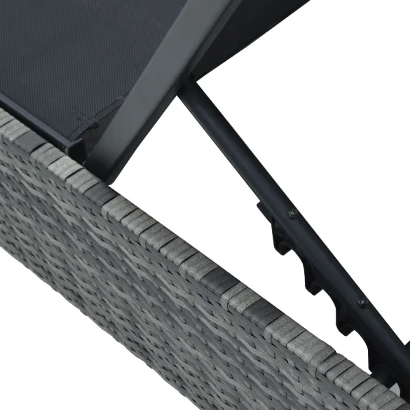 Şezlong Gri Poliratan - Livrare Gratuită