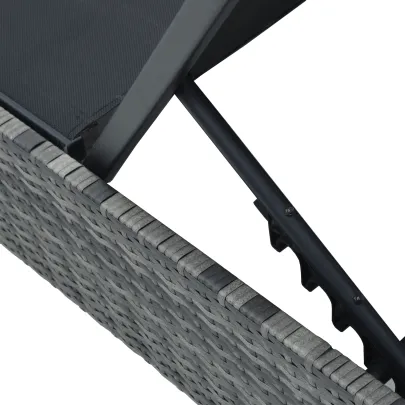 Şezlong Gri Poliratan - Livrare Gratuită