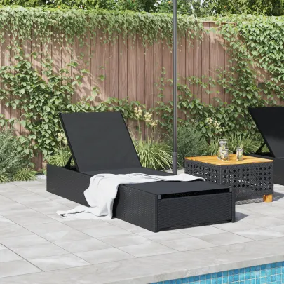 Şezlong Exterior Negru - Comfort & Stil | Livrare Gratuită