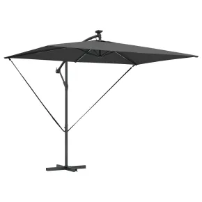 Parasol Banana Antracit cu Brațe și Blocare 294x200 cm 2