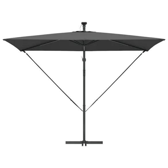 Parasol Banana Antracit cu Brațe și Blocare 294x200 cm