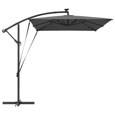 Parasol Banana Antracit cu Brațe și Blocare 294x200 cm