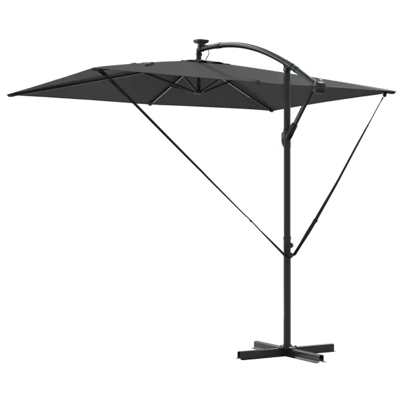 Parasol Banana Antracit cu Brațe și Blocare 294x200 cm