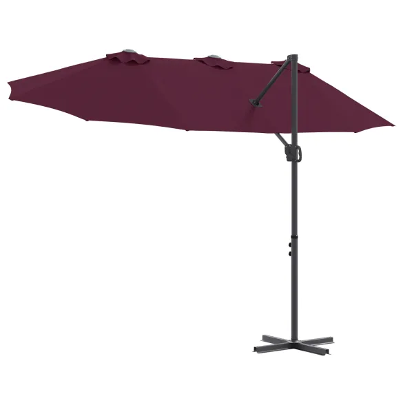 Parasol Cantilever Roșu Bordo - Livrare Gratuită