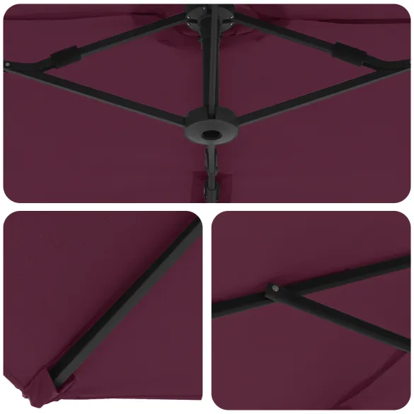 Parasol Cantilever Roșu Bordo - Livrare Gratuită
