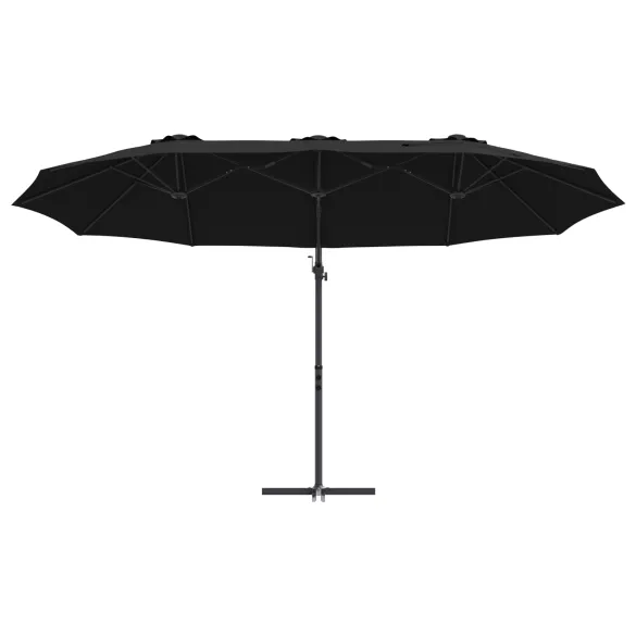 Parasol Cantilever Negru Mare cu Blocare | Livrare Gratuită