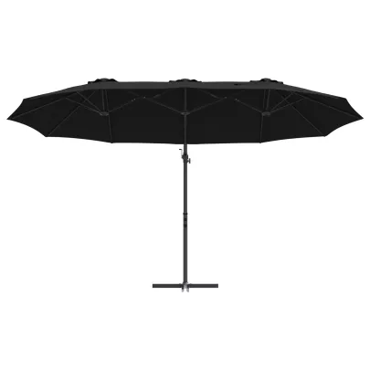 Parasol Cantilever Negru Mare cu Blocare | Livrare Gratuită