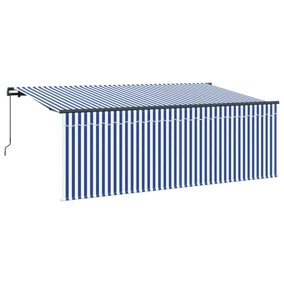 Cortină Retractabilă Exterioară Albastru-Alb 400x200 cm