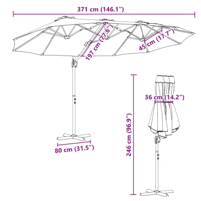 Parasol Cantilever Antracit - Livrare Gratuită în 7-9 Zile