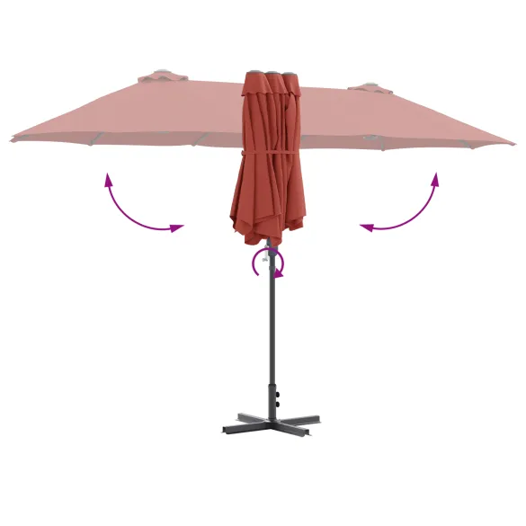 Parasol Teracotă Grădină 380x196x235 cm | Livrare Gratuită