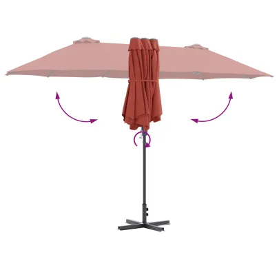 Parasol Teracotă Grădină 380x196x235 cm | Livrare Gratuită