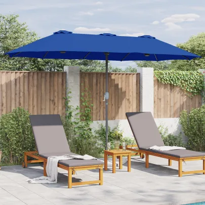 Parasol de Grădină Albastru 380x196 cm | Livrare Gratuită