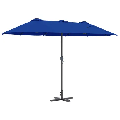Parasol de Grădină Albastru 380x196 cm | Livrare Gratuită