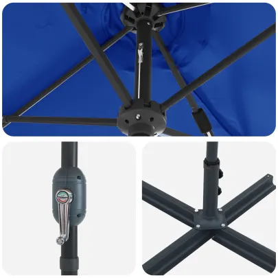 Parasol de Grădină Albastru 380x196 cm | Livrare Gratuită