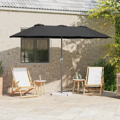 Parasol de Grădină Negru 380x196x235 cm - Livrare Gratuită